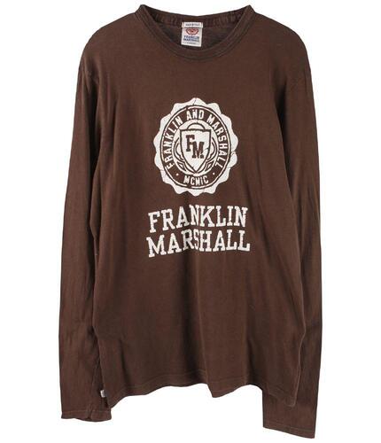 FRANKLIN MARSHALL 프랭클린 마샬 긴팔 티셔츠 프린팅 브라운 코튼 100%